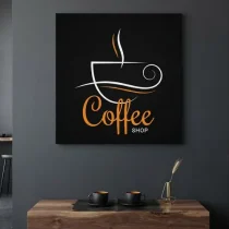 تابلو شاسی فنجان قهوه با متن Coffee کد B00001